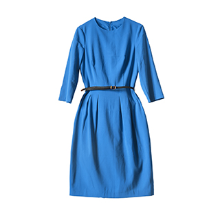 blue silk dress image