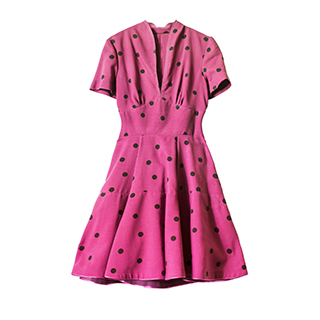 pink dotted dress image